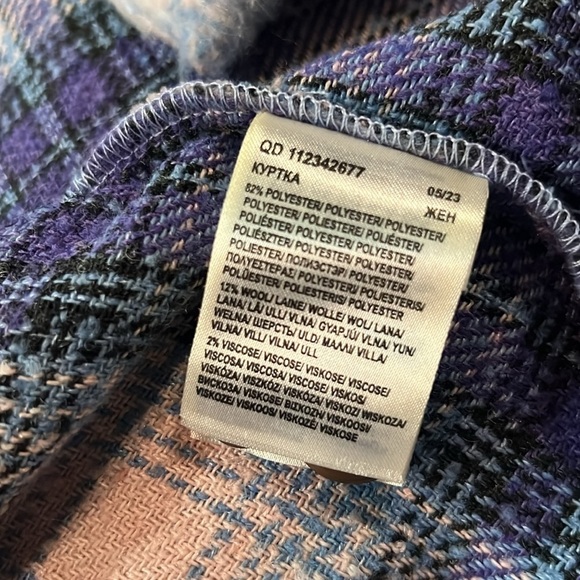 Urban Outfitters Wrangler Plaid Oversized Wool Blend Western Jacket NWT - Picture 15 of 15